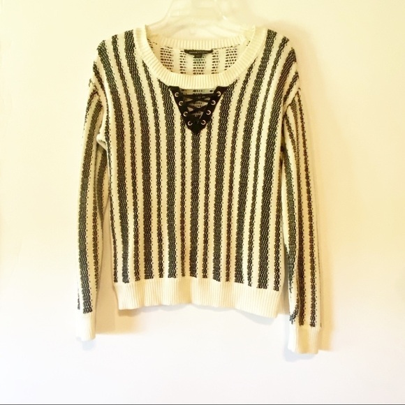 Rock & Republic Crop Sweater Stripes Small - Picture 1 of 5